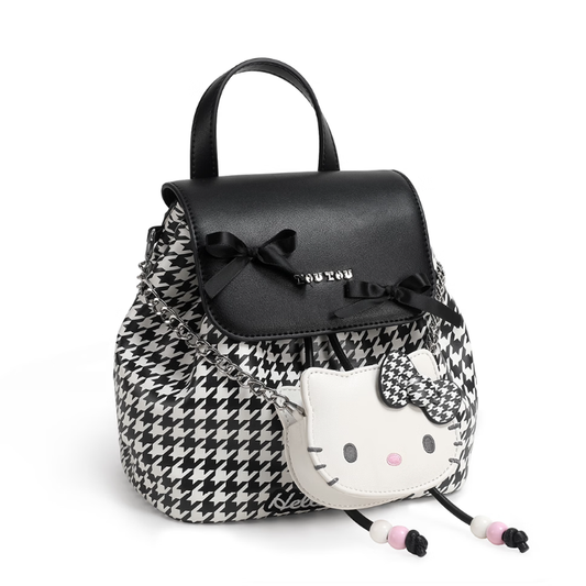 チャーム付き かわいい 千鳥格子 2WAY ミニリュック C-339