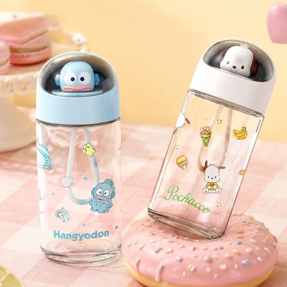 可愛い 持ち運び便利 透明 360ml 軽量 水筒 ボトル C-395