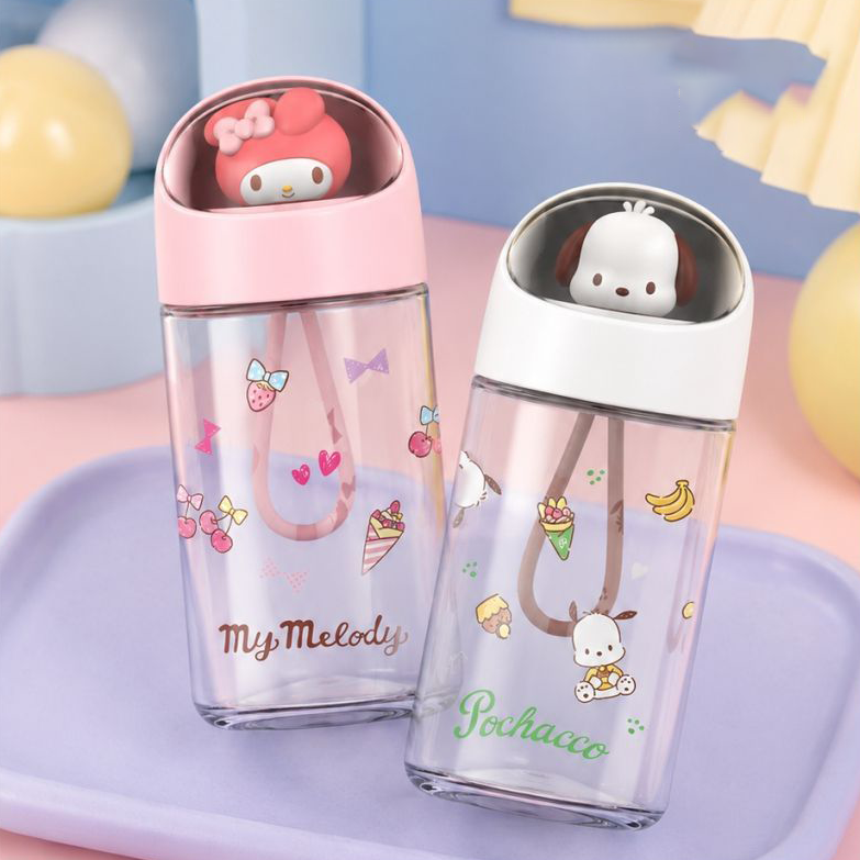 可愛い 持ち運び便利 透明 360ml 軽量 水筒 ボトル C-395