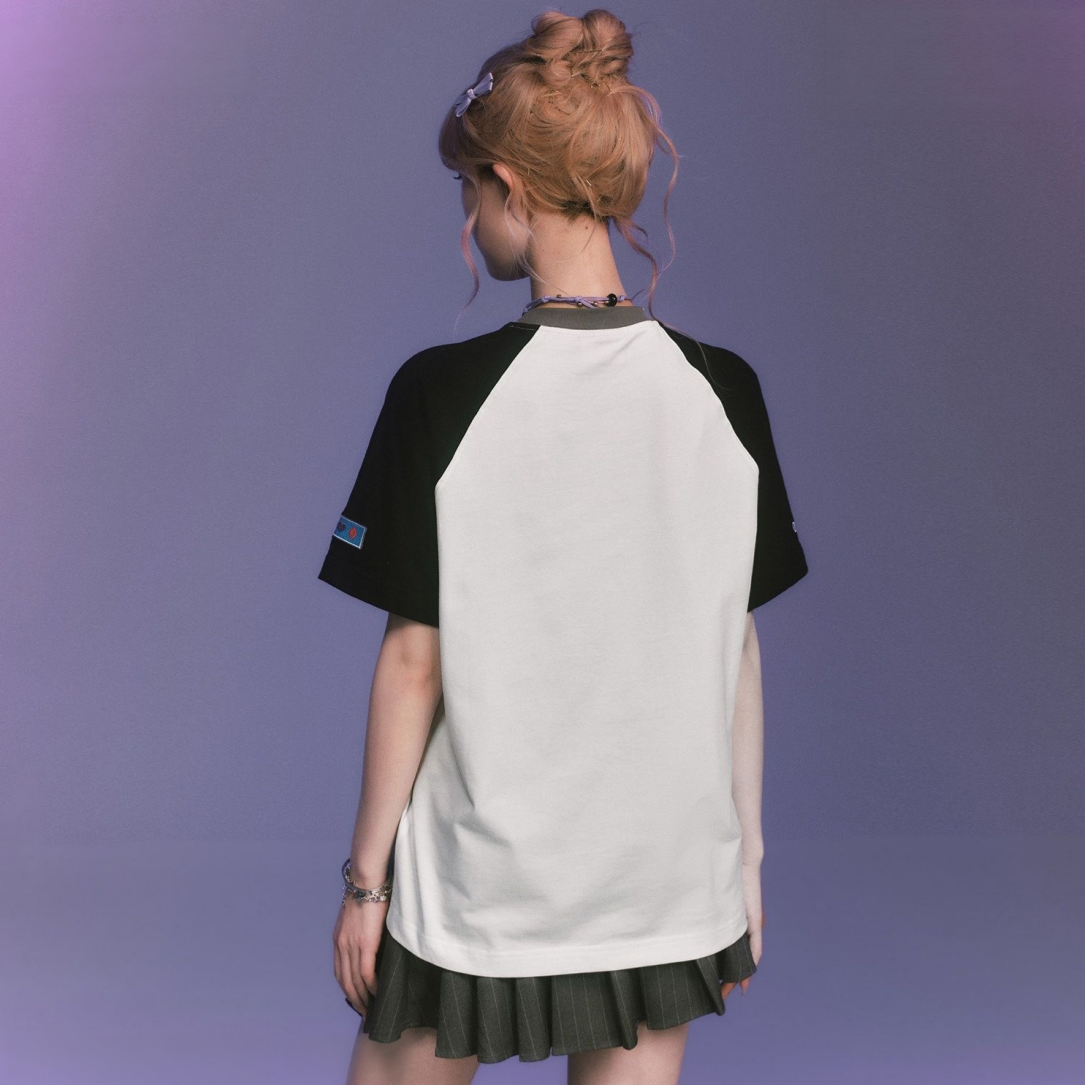 2色 男女兼用 配色 ラグラン Tシャツ C-50034