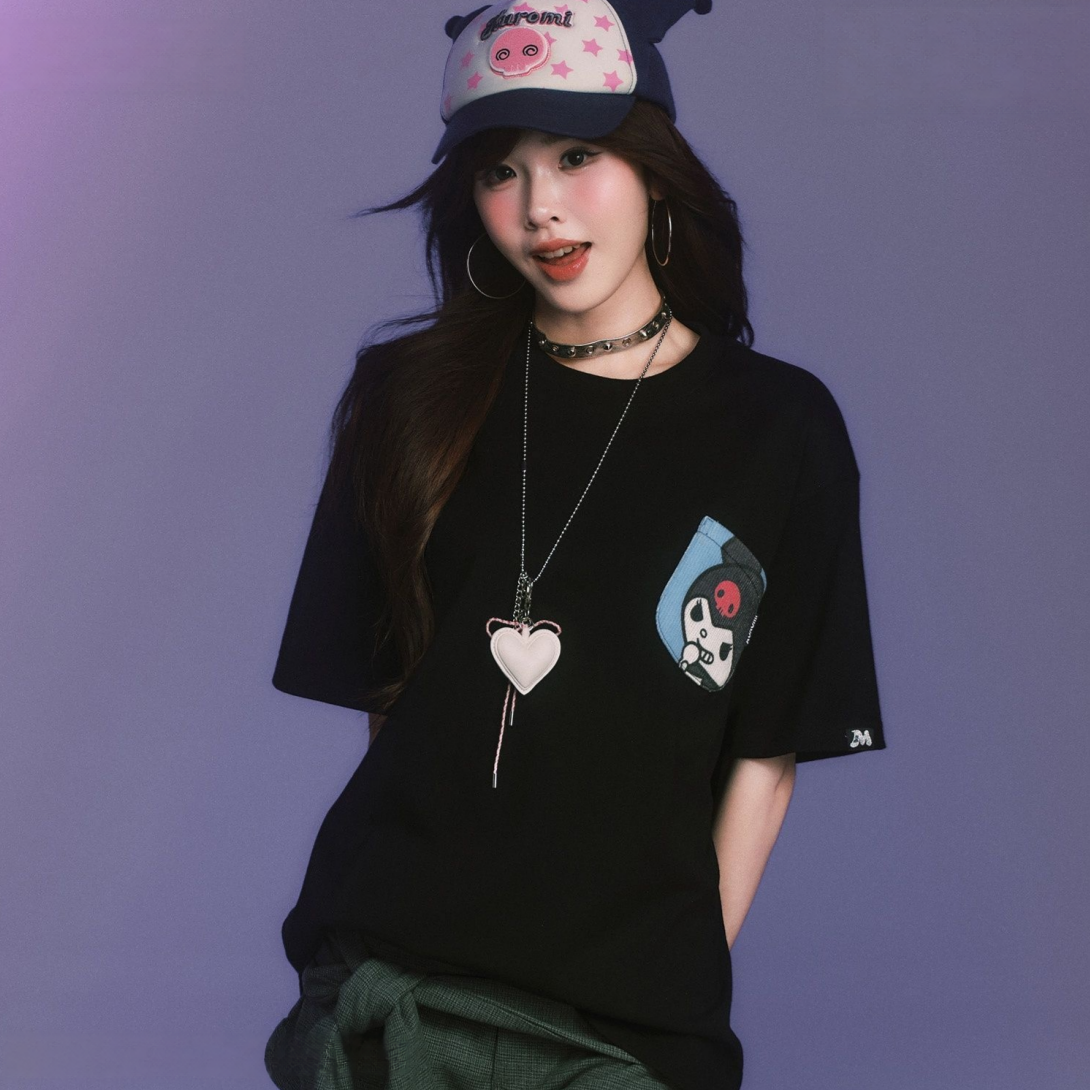 2色 男女兼用 ポケットデザイン Tシャツ C-50035
