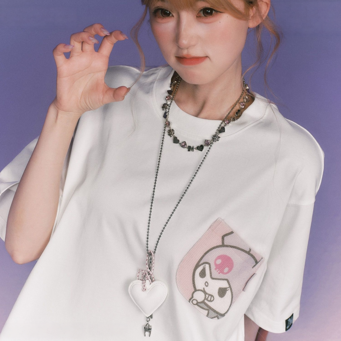 2色 男女兼用 ポケットデザイン Tシャツ C-50035