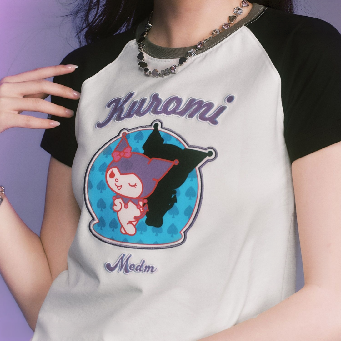2色 かわいい ショート丈  Tシャツ C-50036