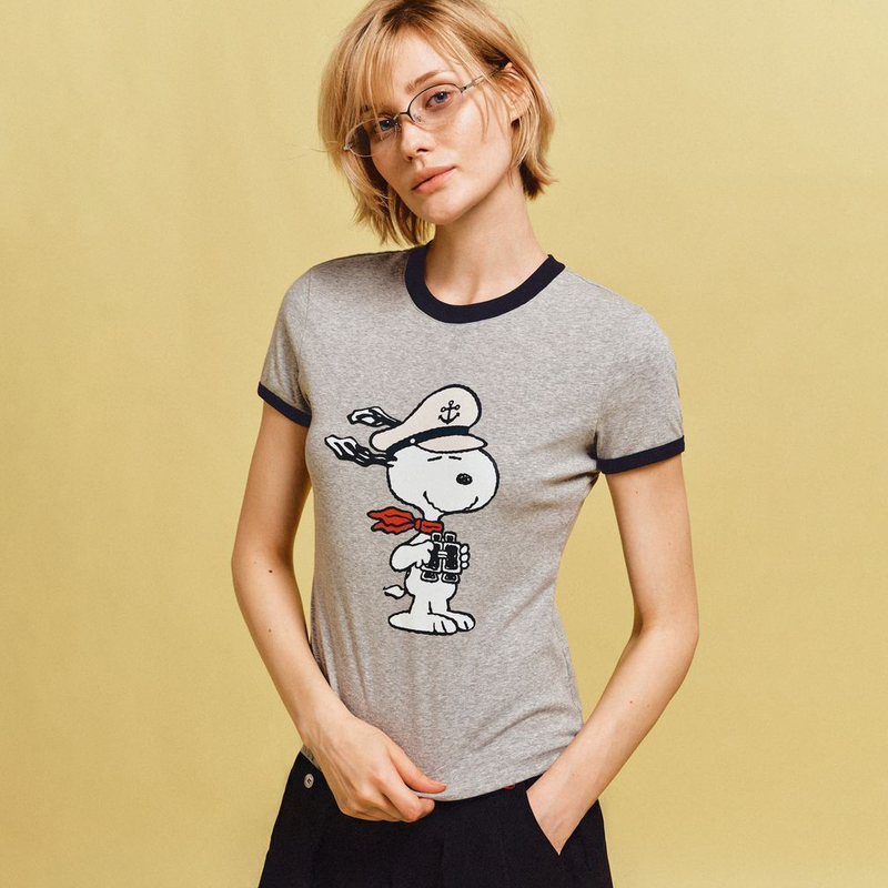 2色展開 着瘦せ プリント Tシャツ C-50042