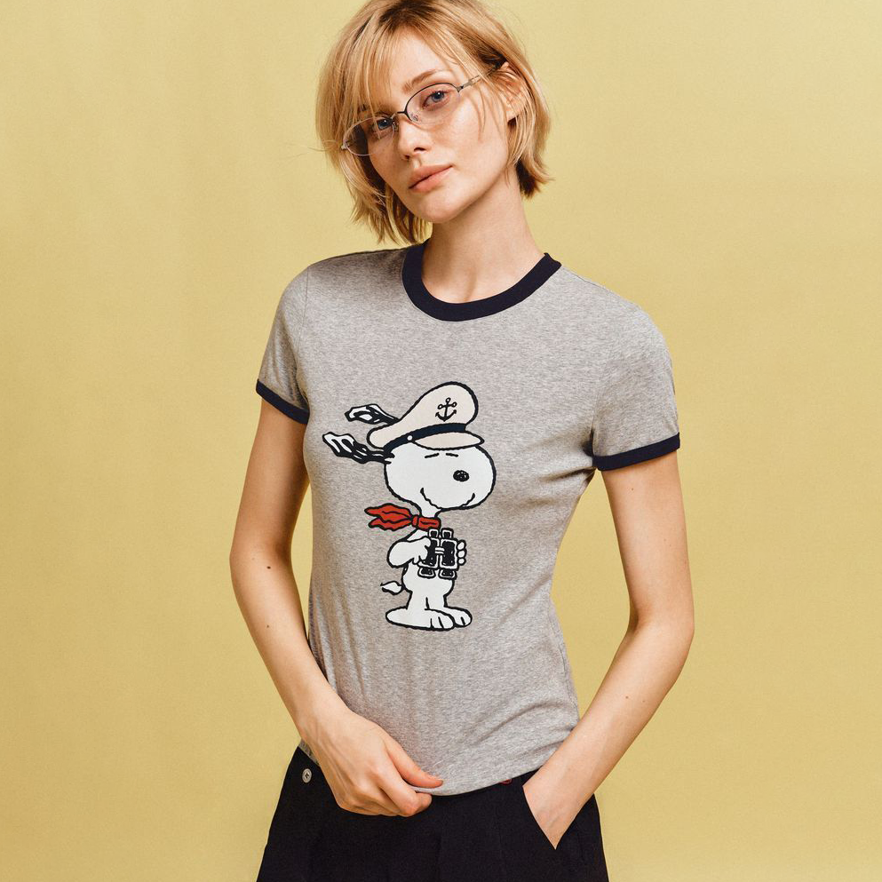 2色展開 着瘦せ プリント Tシャツ C-50042