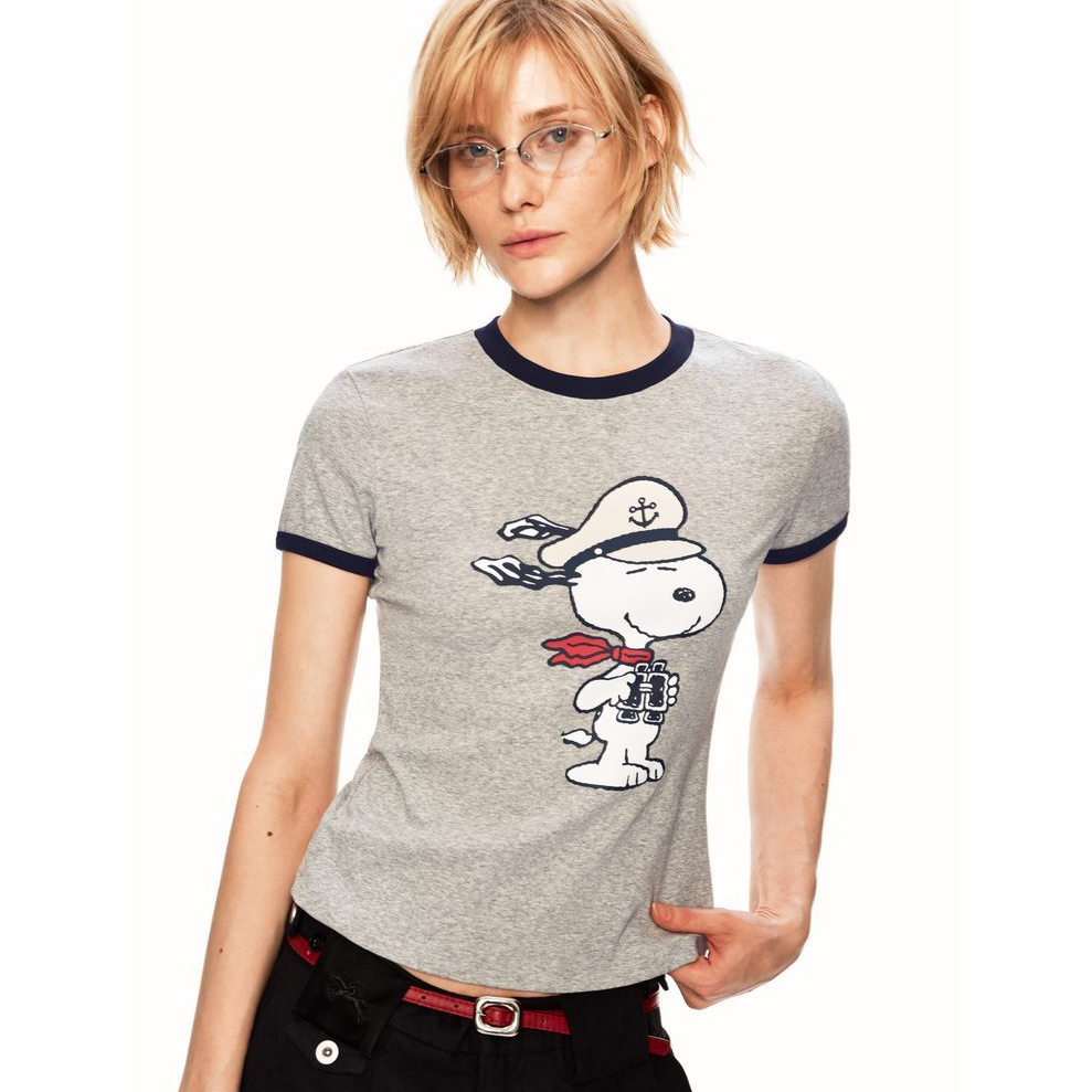 2色展開 着瘦せ プリント Tシャツ C-50042