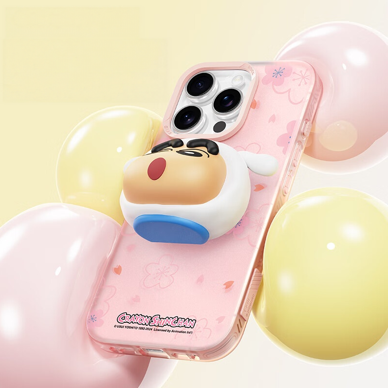 iPhone機種に対応 半透明 エアバッグスタンド スマホケース C-80118