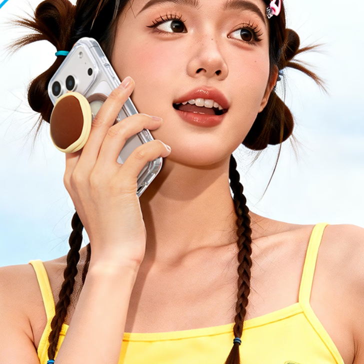 ストレス解消！携帯便利 マグネット吸着 スマホスタンド C-80119