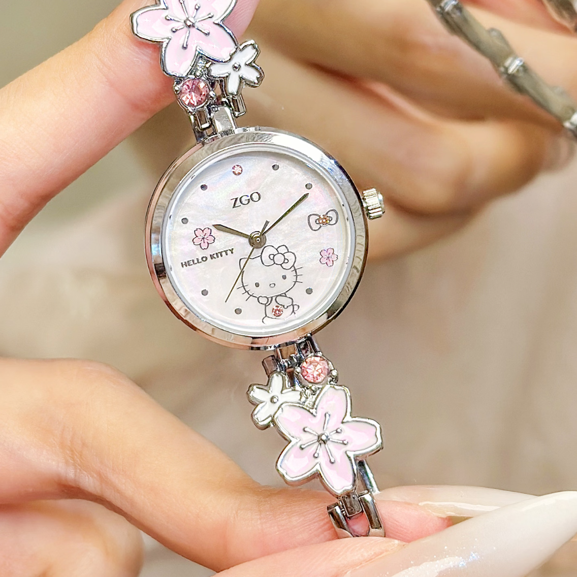 桜モチーフ 女性用 クォーツ 腕時計 C-450