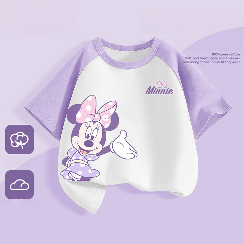 肌触りよい 切り替え プリント Tシャツ n-379