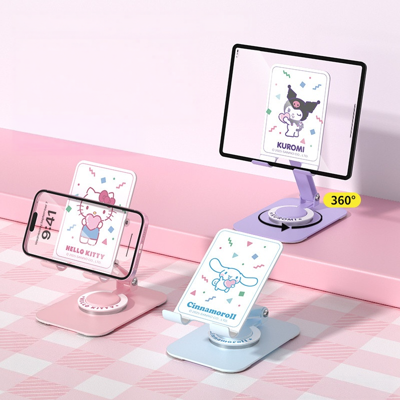 360度回転 安定設計 折りたたみ式 スマホ・タブレットスタンド C-80197