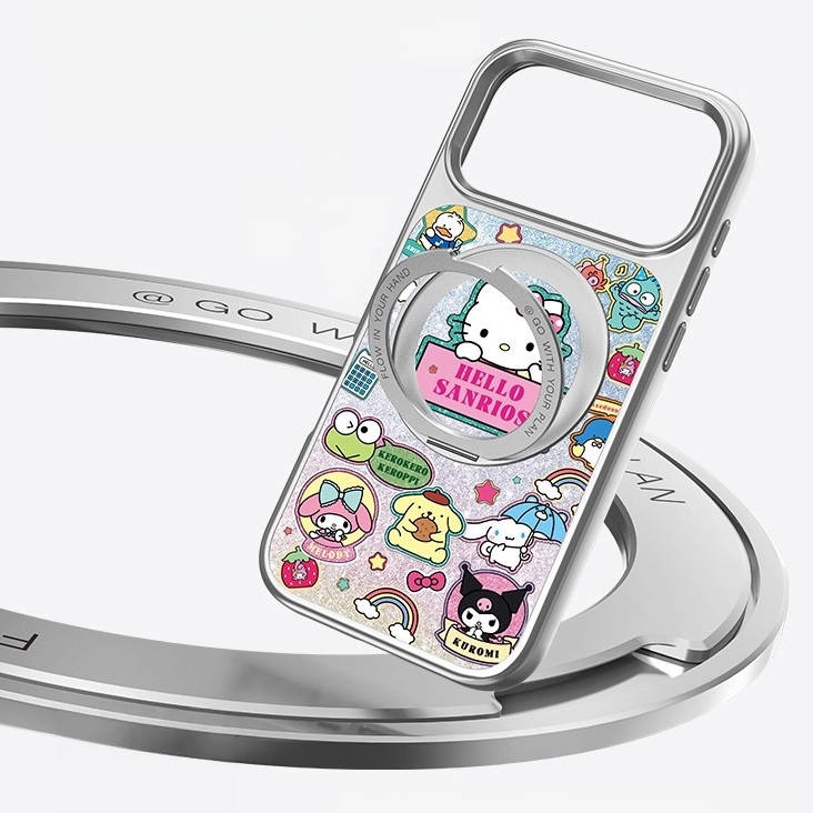 iPhone機種に対応 360度回転スタンド 磁気吸着 スマホケース C-80011