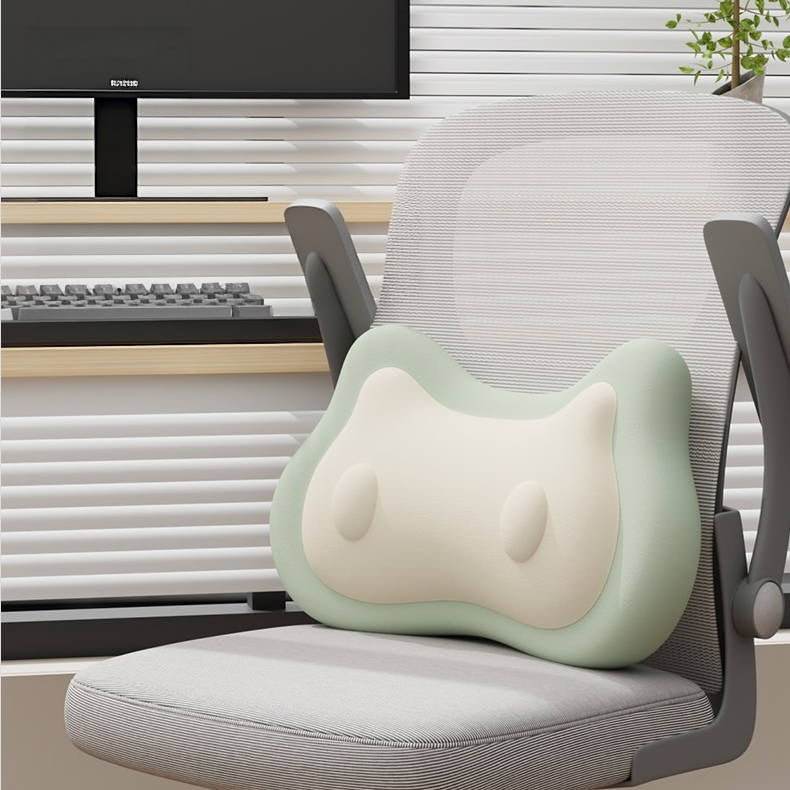 猫型 ランバーサポート 低反発メモリーフォーム 腰クッション C-70021