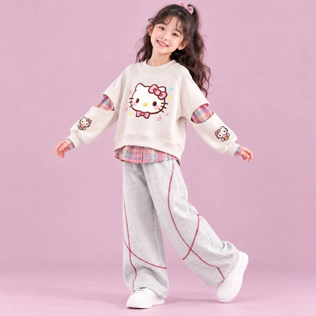 二点セット 韓国風 裏起毛 トレーナー +  パンツ セットアップ n-482