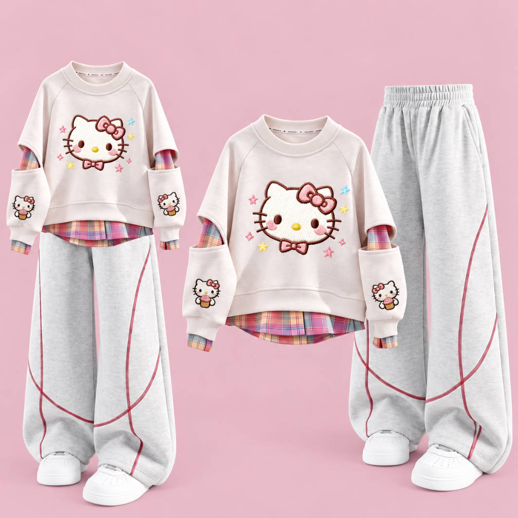 二点セット 韓国風 裏起毛 トレーナー +  パンツ セットアップ n-482