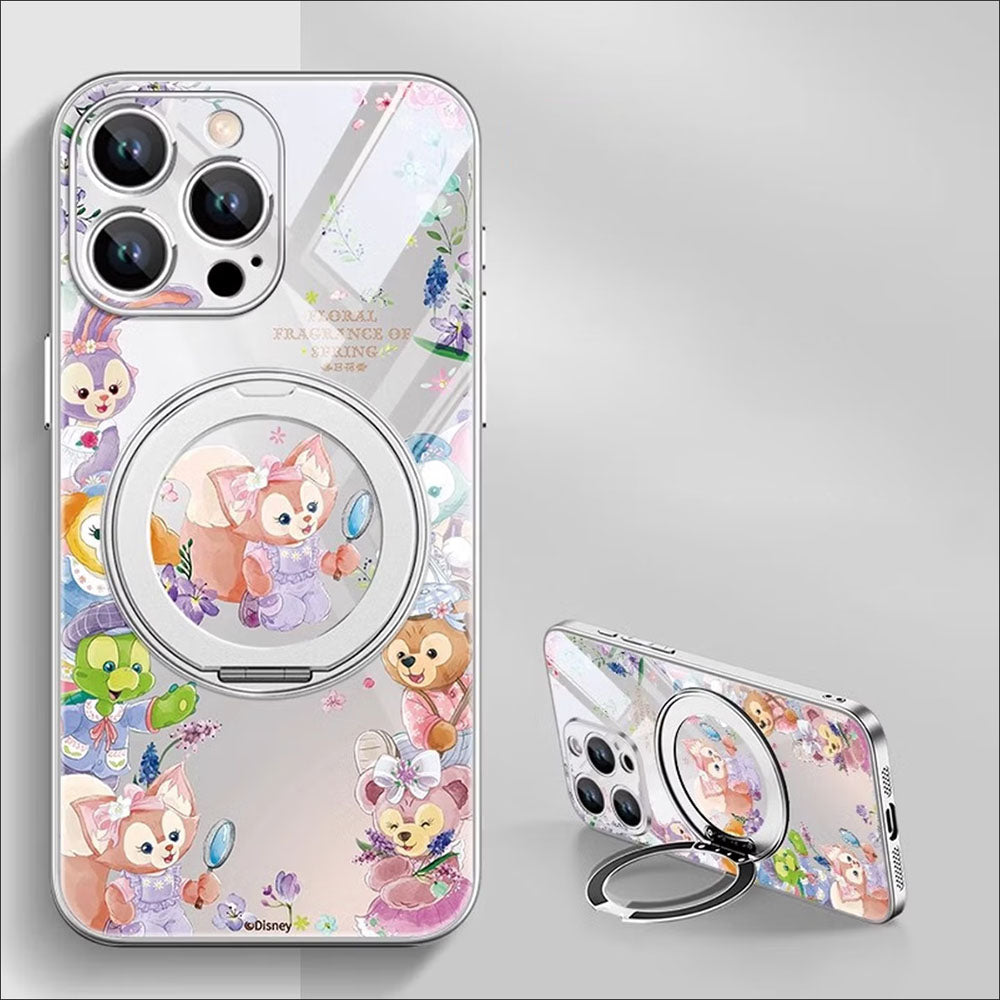 iPhone機種に対応 360°回転 リングスタンド スマホケース C-80144