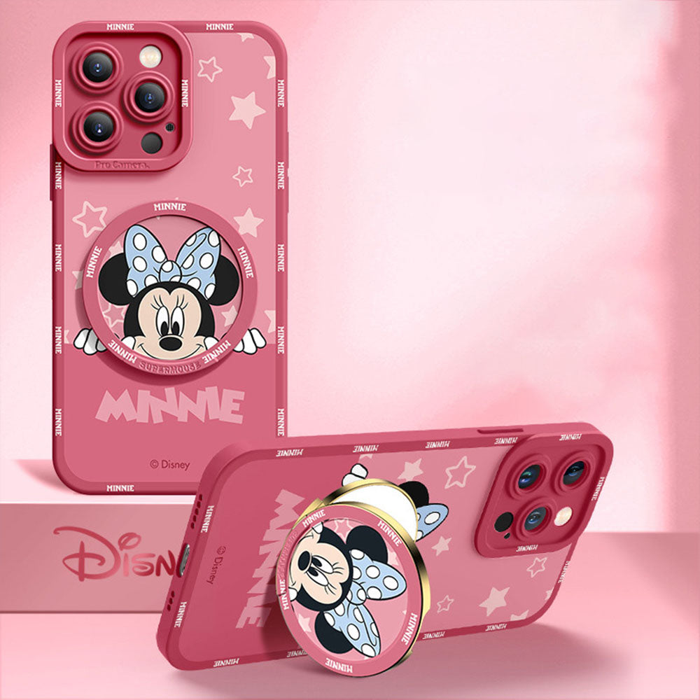 【🪞ミラー付き】【💄メイク直しに便利】iPhone対応 2WAY スタンド スマホケース C-80154