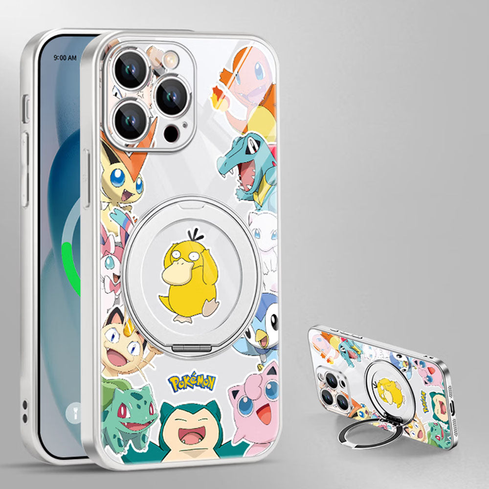 iPhone機種に対応 リングスタンド付き レンズ保護 スマホケース C-80135