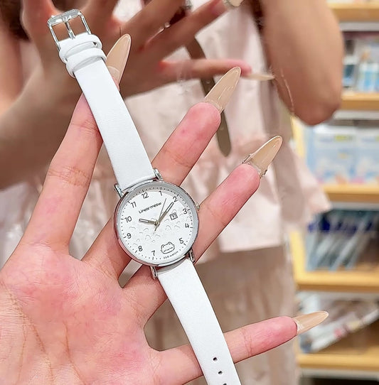 専用ギフト缶ケース付き 夜光星文字盤 レザーベルト 静音 腕時計 C-286