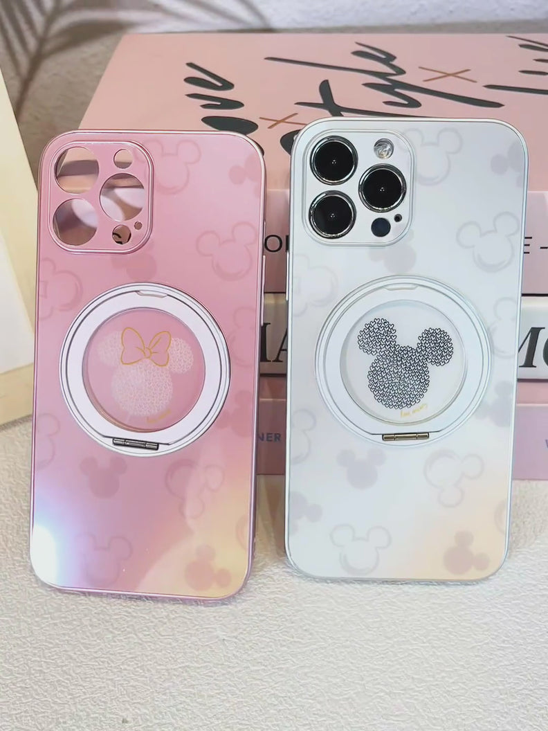 iPhone機種に対応 360°回転 磁気リング付き 落下衝撃保護 スマホケース C-80040