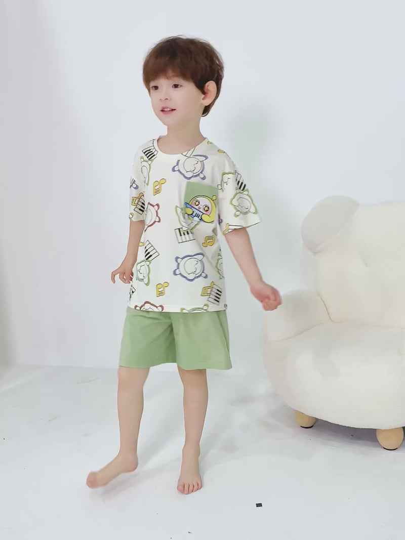 肌に優しい 吸汗速乾 ルームウェア 夏用 Tシャツ+ショーツ セットアップ n-247