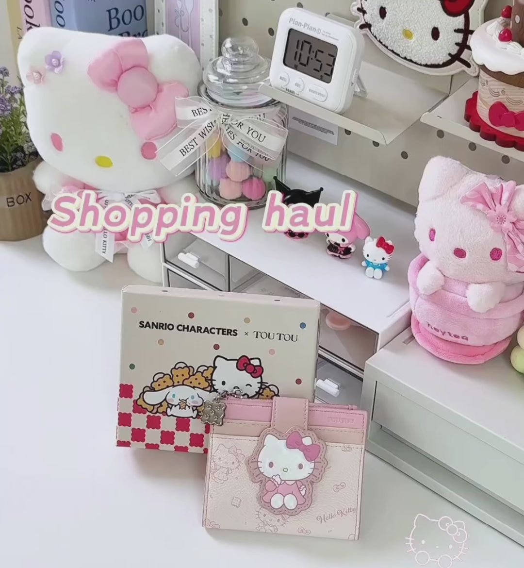 【甘カジュ】総柄プリント チャーム付き 小銭入れ ミニ財布 C-164