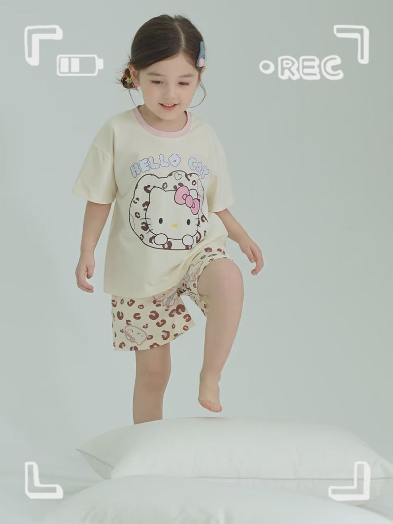 吸汗通気 締め付けなし 夏用 Tシャツ+総柄 ショーツ セットアップ n-249