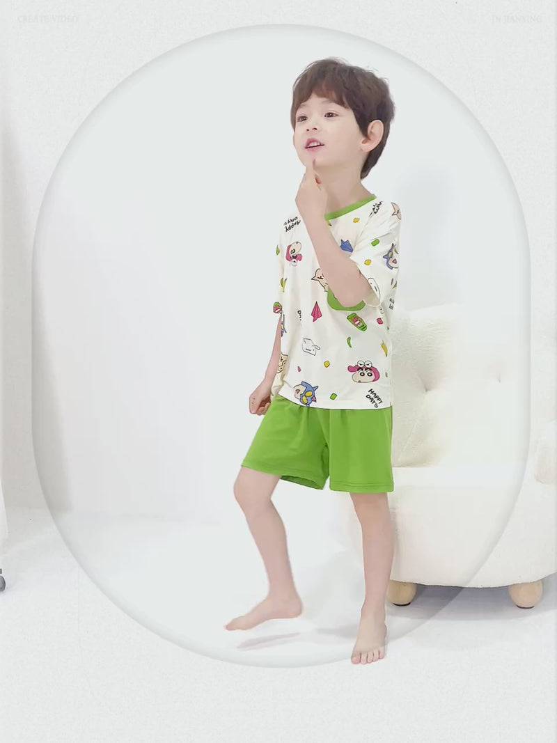 吸汗速乾 通気 ルームウェア 用 Tシャツ+ショーツ セットアップ n-246