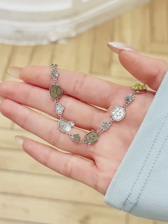 星願デザイン プレゼント向け 可愛い 連結ブレスレット C-156