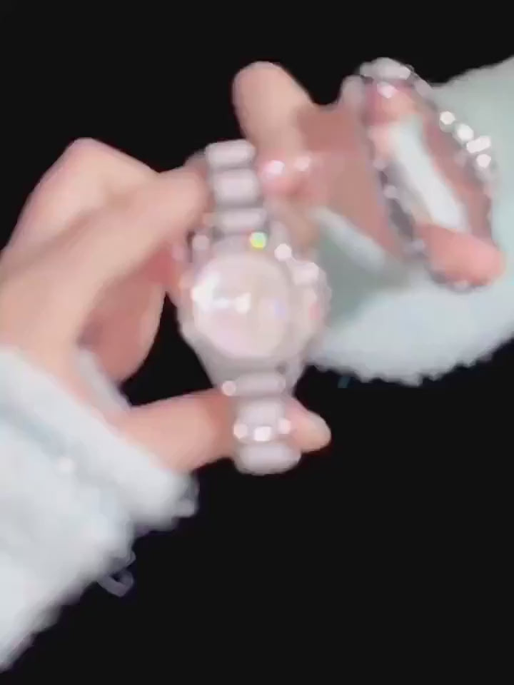 【華奢派】クリスタル ラインストーン 上品 バンド 腕時計 C-202