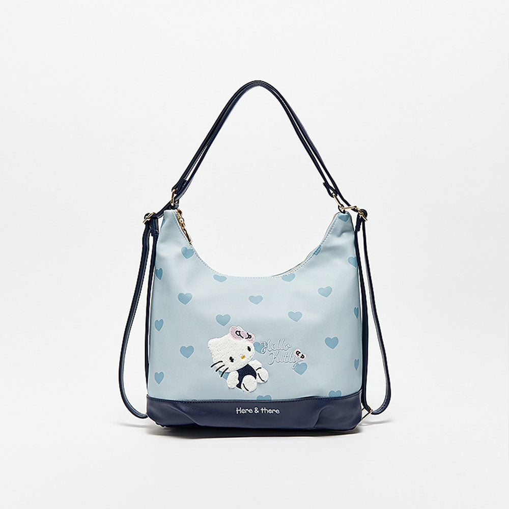 3カラー ハート柄 刺繍入り バッグ C-505