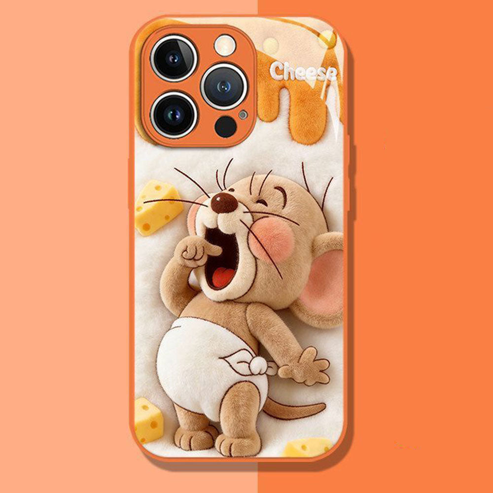 iPhone機種に対応 カメラ保護 立体風プリント スマホケース C-80150