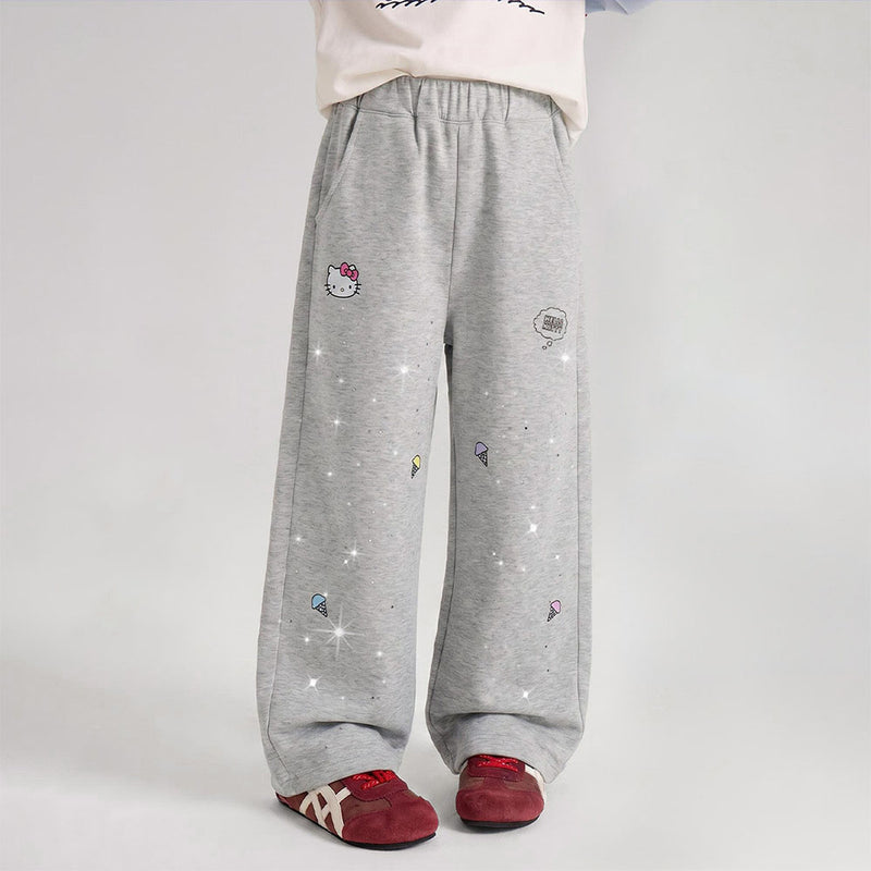 キッズ あったか 防寒 裏起毛 ワイドパンツ n-477