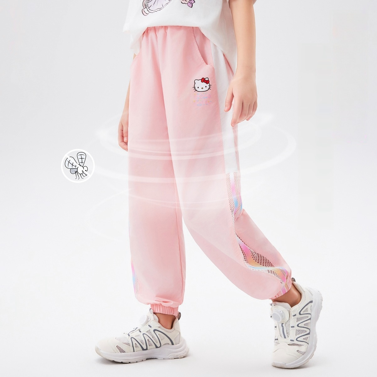 子供服 メッシュ切替 薄手さらさら パンツ n-111