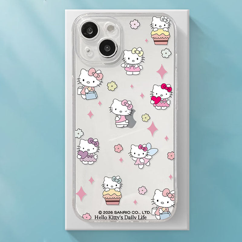 iPhone機種に対応 総柄 薄型軽量 透明 スマホケース C-80122