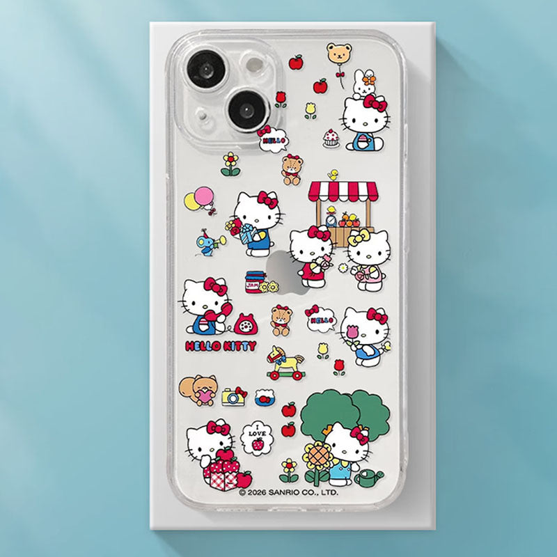 iPhone機種に対応 総柄 薄型軽量 透明 スマホケース C-80122